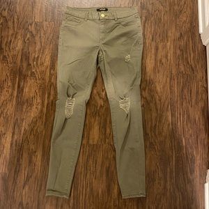 refuge olive skinny jeans